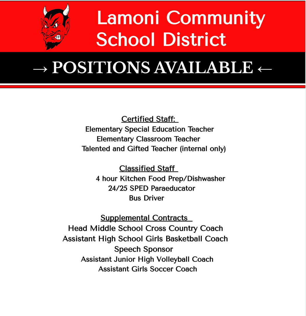 Lamoni Community Schools Employment Opportunities